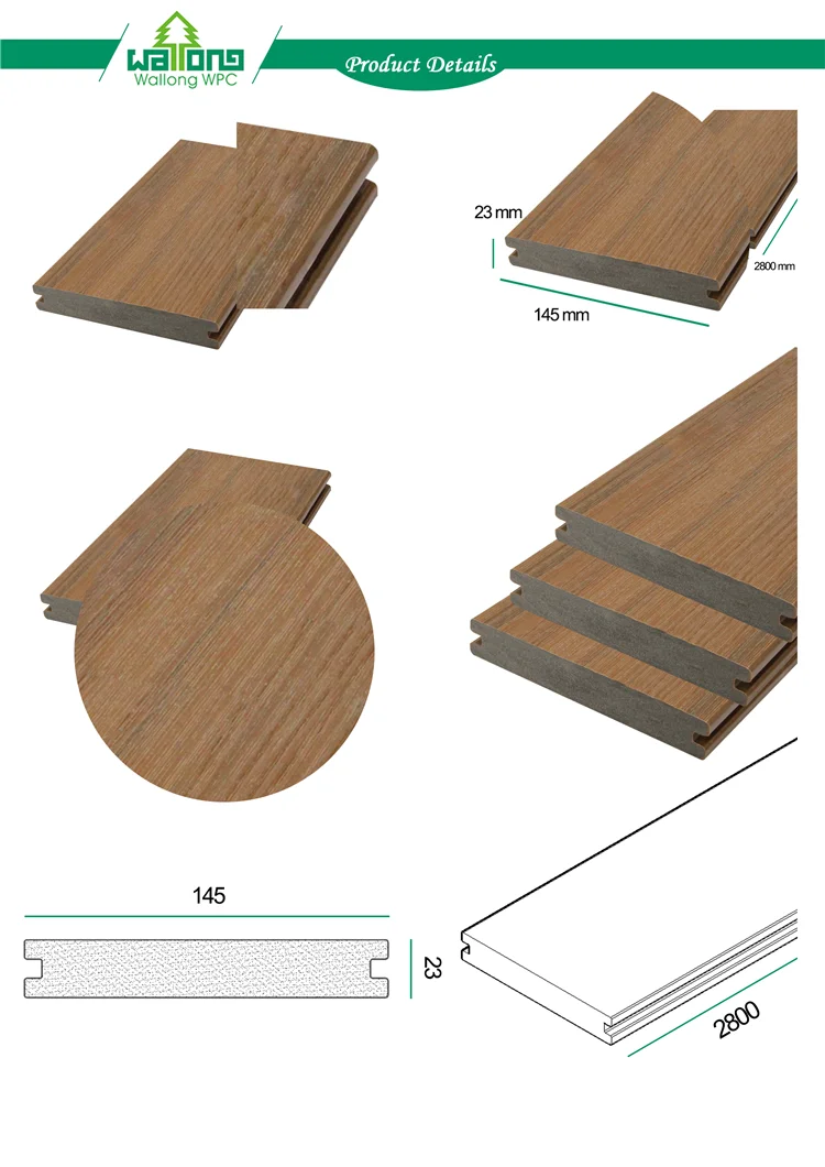 SIENOC WPC DIY teja la corrosión anti del suelo al aire libre compuesto plástico de madera 30x30 cm, 22 piezas Grey Stripe en relieve 