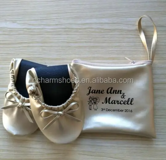 gold roll up ballerina