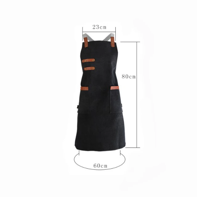 
Canvas Work bbq Apron Customized Logo Tool Apron Garden Aprons with Tool Pockets 