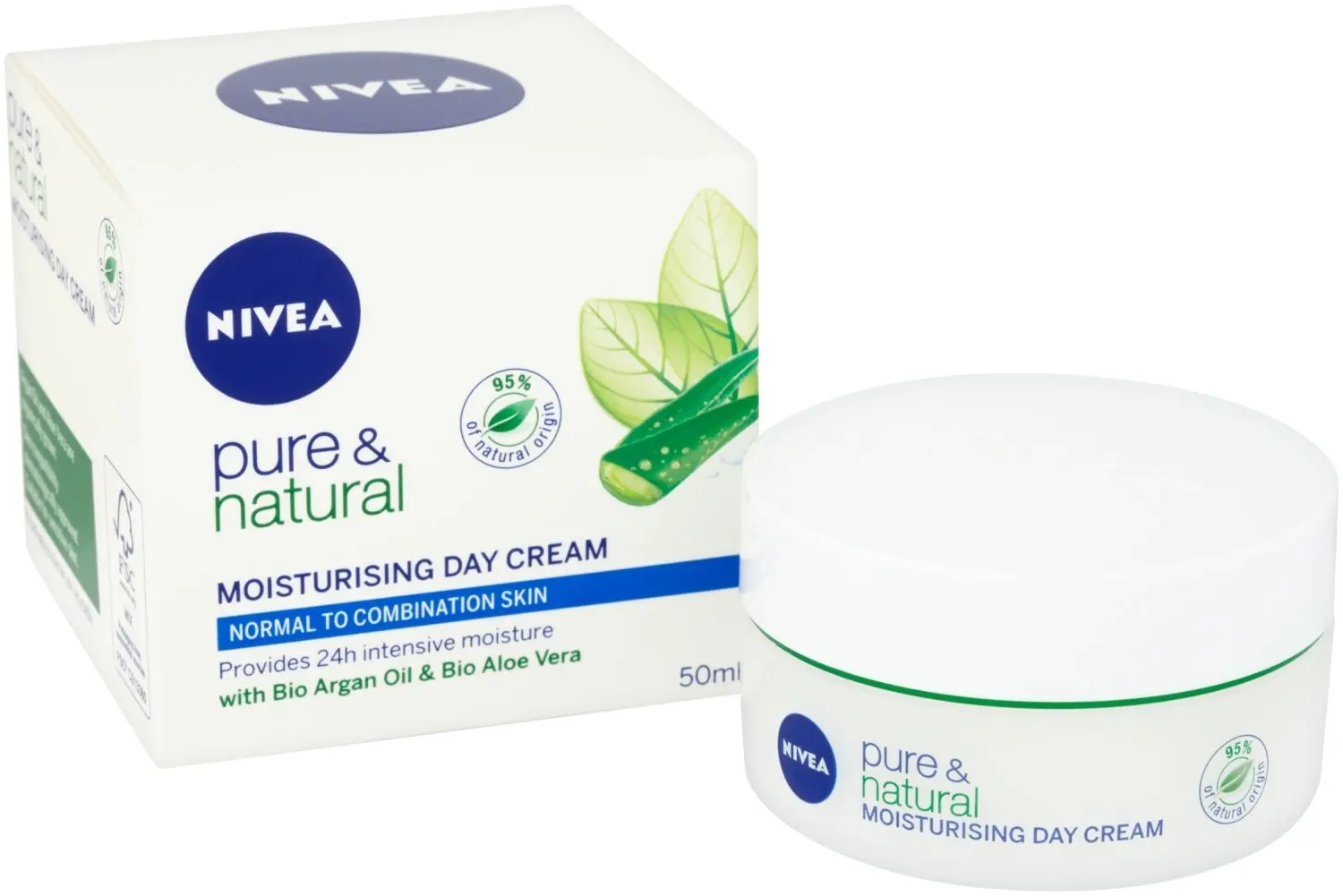 nivea pure & natural moisturising day cream