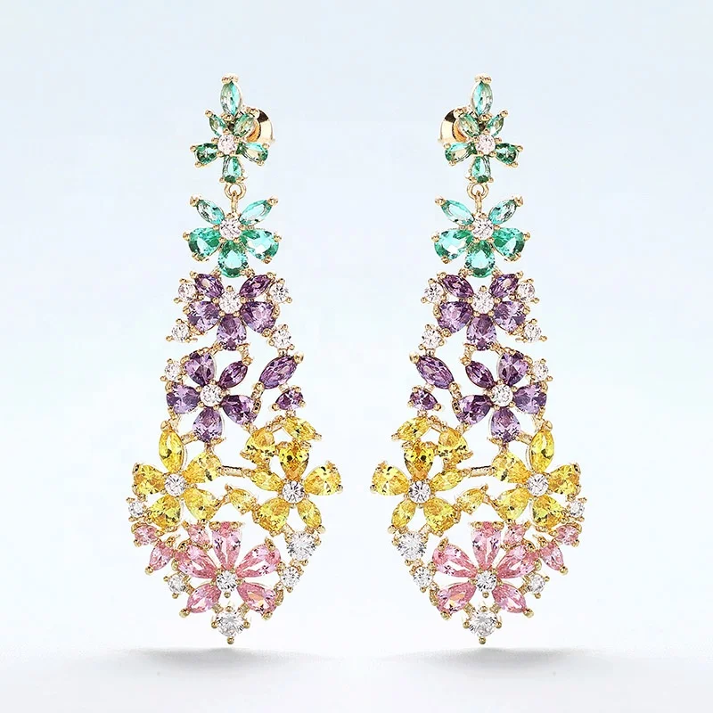 

MultiColor Cubic Zircon Earrings Wedding Earrings Wholesale