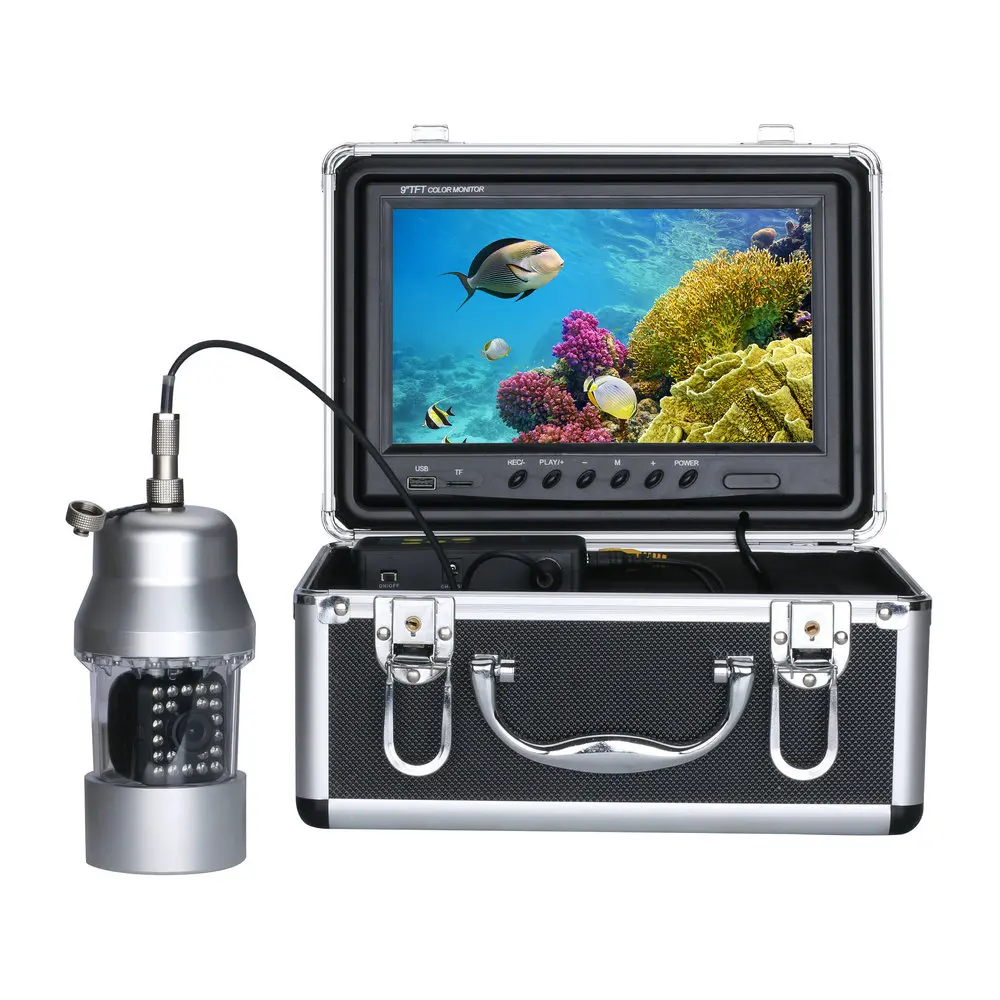 Professional Underwater Fishing Video Camera Fish Finder 9 Inch Dvr Recorder Color Waterproof