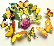 1Set 3D Butterfly Wall Decals Multicolor PVC 3D Butterfly Wall Stickers For TV Wall Kids Bedroom Wall Home Decoration