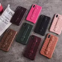 

Luxury Ostrich Skin Leather Cell Phone Case For iPhone XS XR XS MAX 8 7 6 plus Pretty Phone Cases