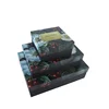 Black paperboard cardboard customize pattern colorful design kraft shoes cosmetics gift flower box private label custom