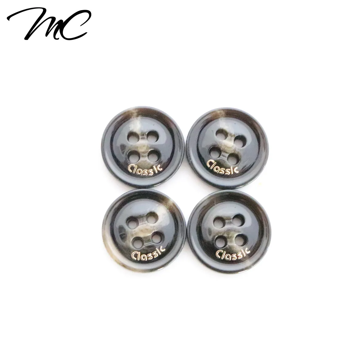 

Luxury Custom Brand Logo Sale 4 Hole Resin Clothing Button For Shirt/Hangbag Tag