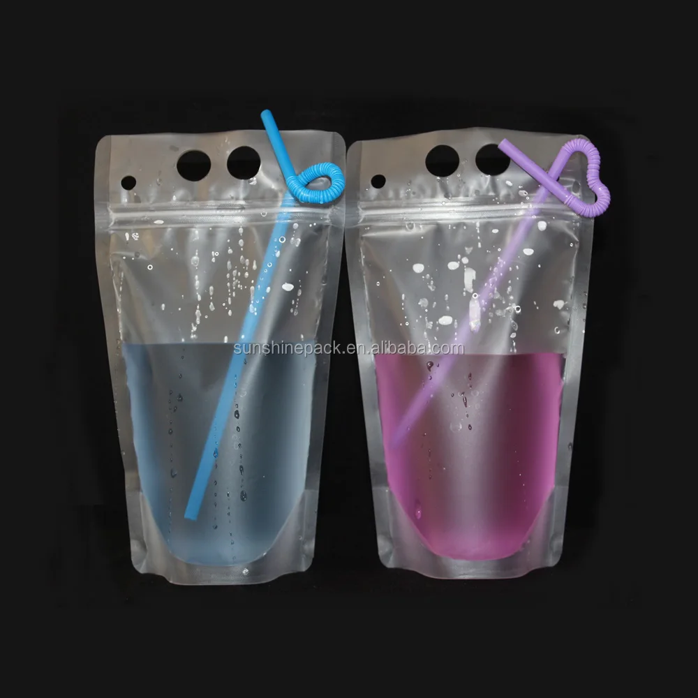 Custom Printing Plastic Juice Drink Bag Manufacturers /plastic Straw