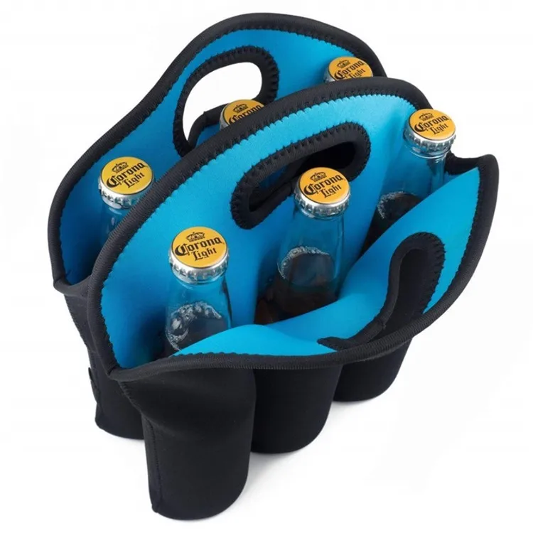 Heavy Duty Custom Design 6 Bottle Wine Carrier Bag 6 Pack Beer Holder