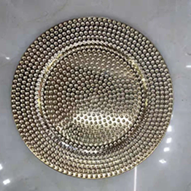 13inch wedding project gold plastic plates