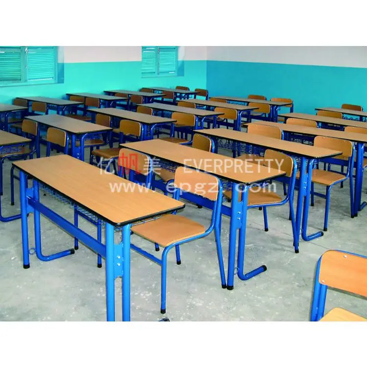 School Furniture Double Desk And Chairs Classroom Double Desk And