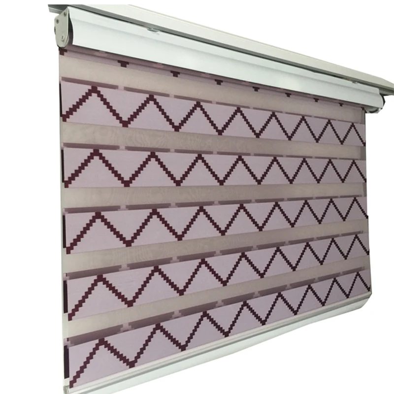Custom horizontal window shade blind zebra dual roller blinds treatments