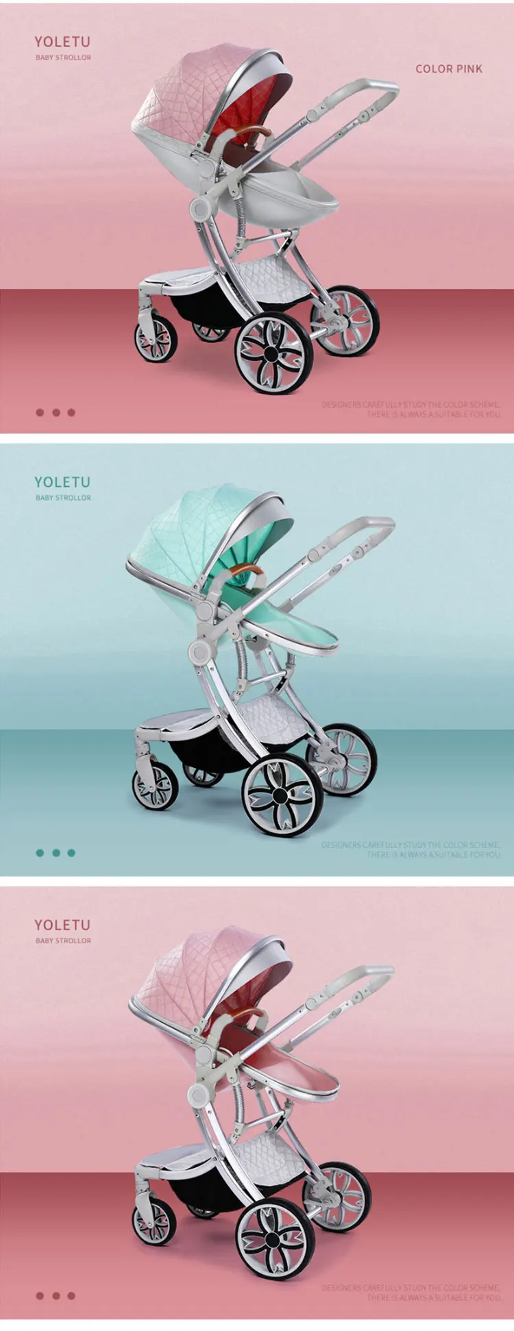 Ag03 Foldable Lightweight Shock Absorber Fourwheeled Baby Stroller