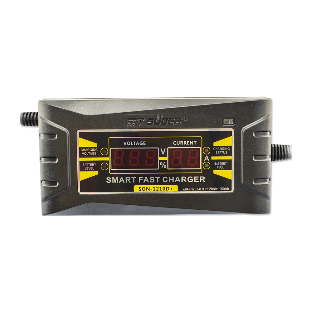 Suoer Intelligent 12V 10A Automatic Lead Acid Battery Charger with Digital Display