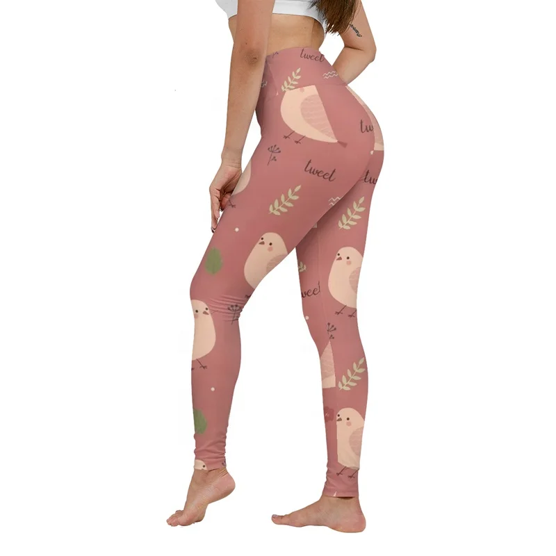 

Cute Bird Tweet Chicken Printed Women Premium Printed Workout Leggings for Women Gym Tights Yoga Pants Multi Colors