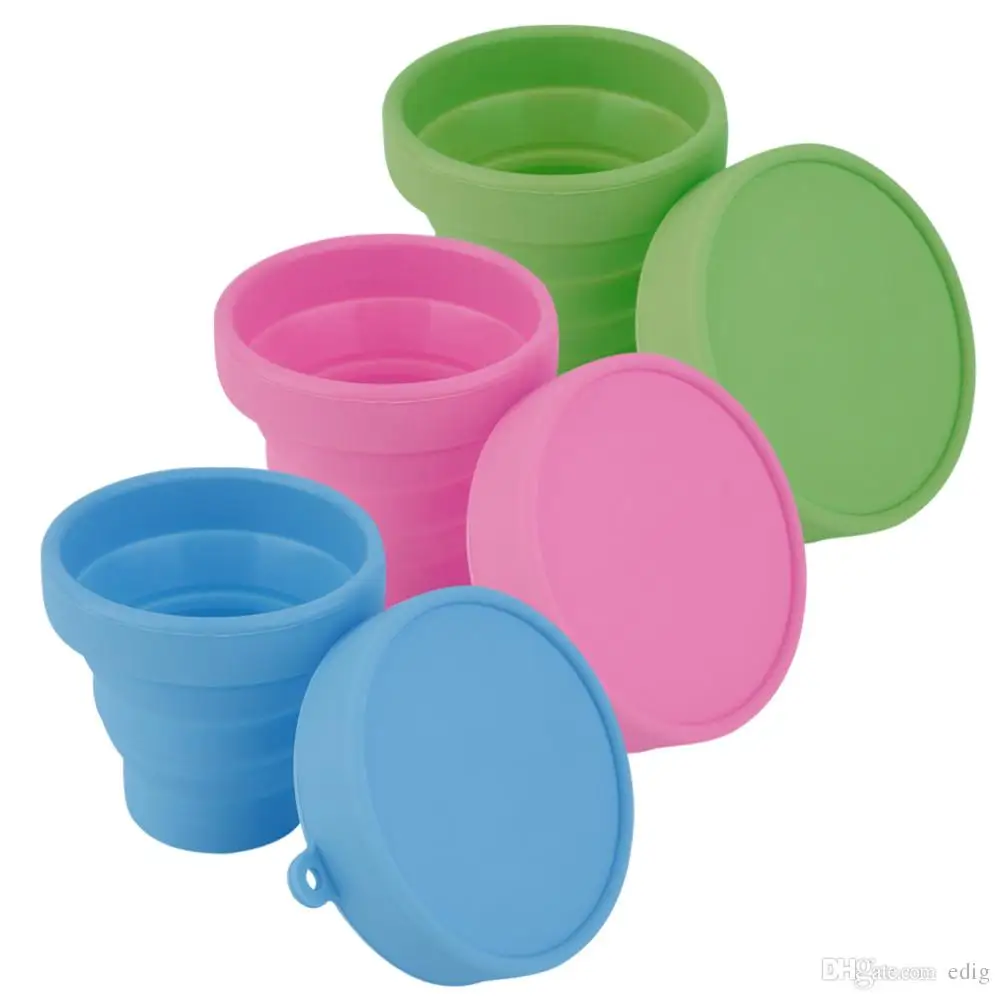 

Candy Colorful Portable Silicone Retractable Folding Water Cup Outdoor Travel Telescopic Collapsible Soft Drinking Cup 8X4.3X7CM