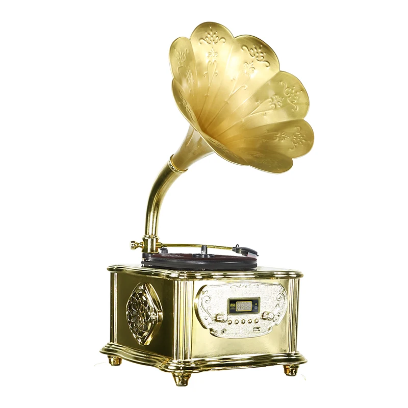 

Phonograh gramophone for vinyl recorder bluetooth AUX U dish playing with FM radio fashionable for sales