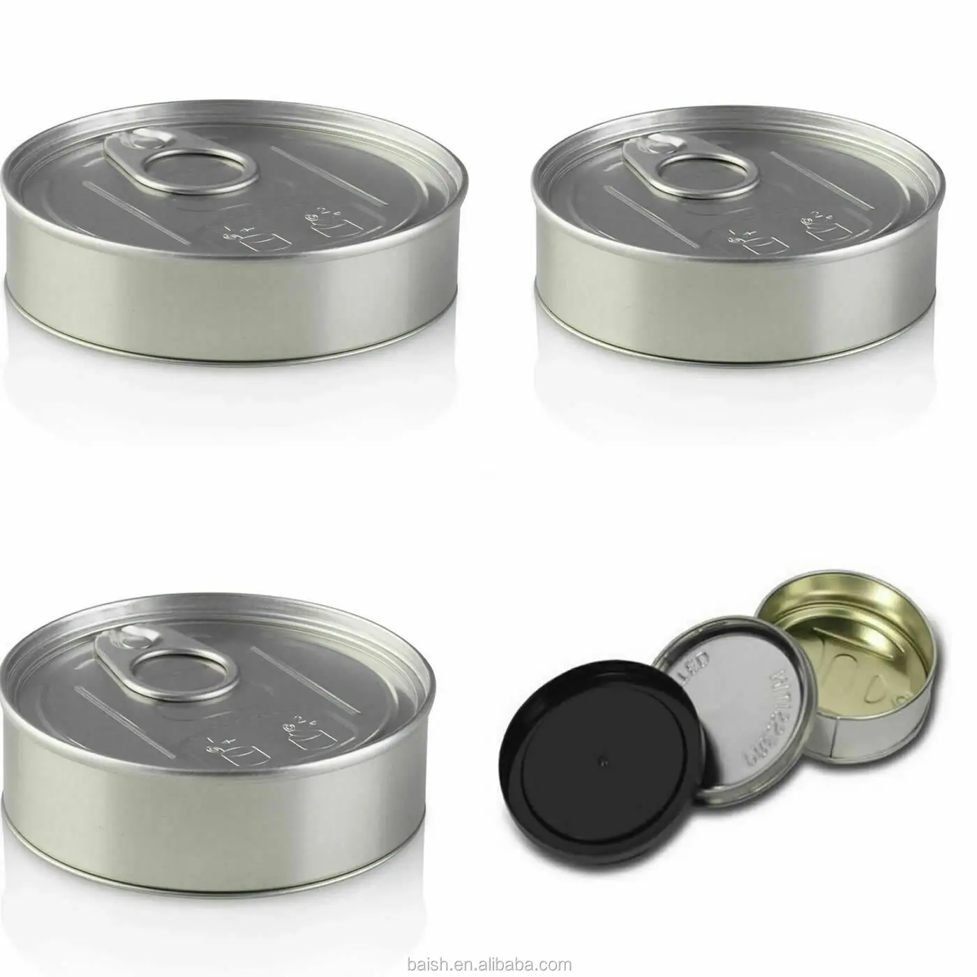 Empty Caviar Tins Tuna Ring Pull Can With Plastic Lid For Food ...