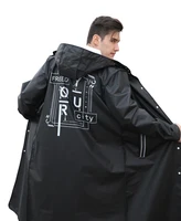 

BSCI factory Waterproof Fashion Reusable Custom black EVA Rain coat