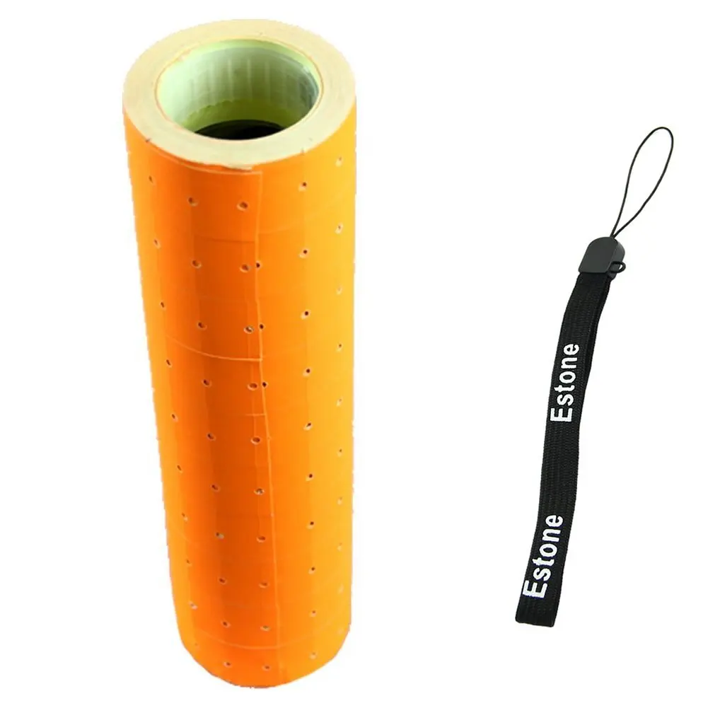 Estone 10 Rolls Fluorescent Color 5000 Price Labels Paper Fr MX-5500 Price Gun Labeller (Orange Yellow)
