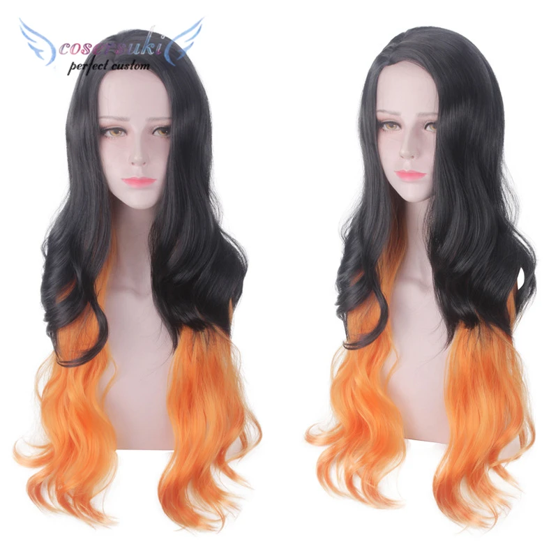 

Demon Slayer Kimetsu no Yaiba Kamado Nezuko Ghosting gradient color fireworks roll cosplay wig