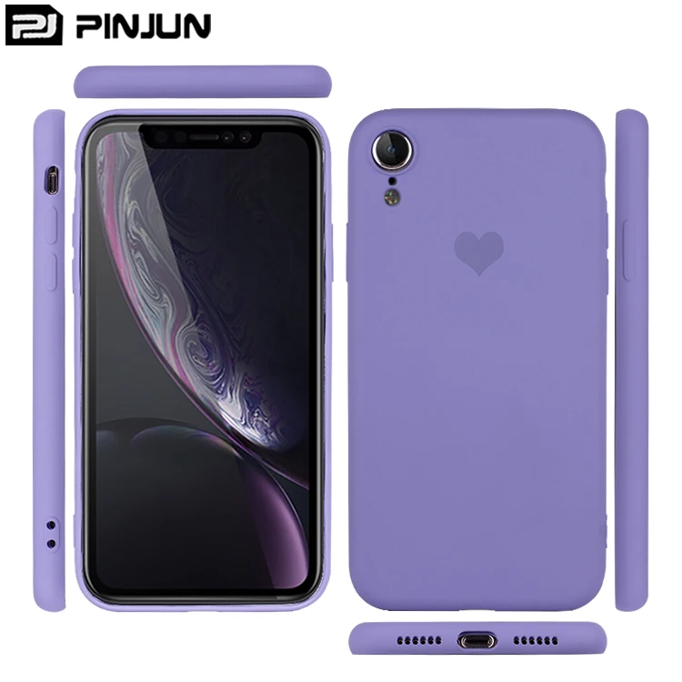 

Custom Silk Love Logo Phone Case For iPhone XS XR Max 1.25MM Silicone Skin 360 Full Back Cover