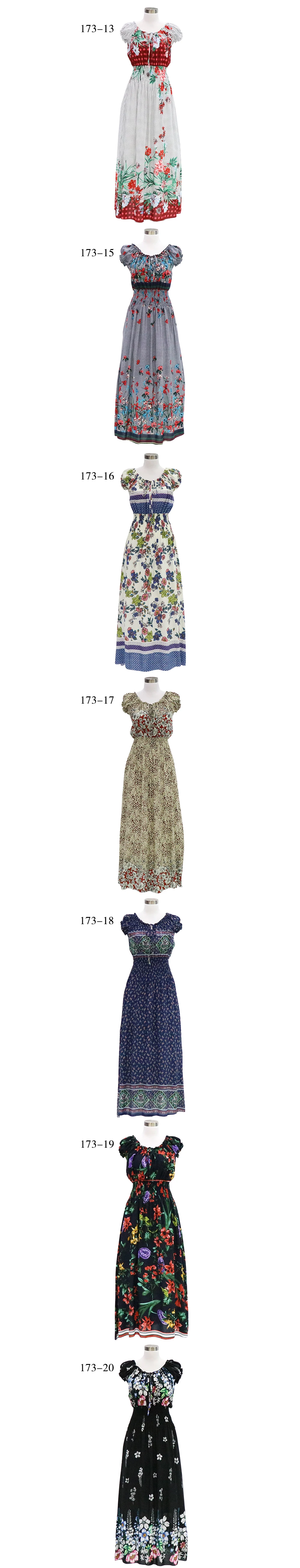 Fashion Ladies Casual Summer Cap Short Sleeve Long Floral Print Women Apparel Maxi Dresses