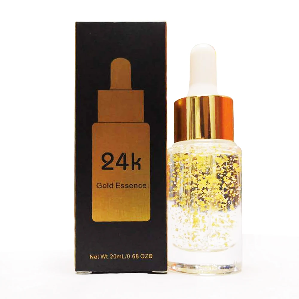 

Free Sample Custom Private Label Skincare 24k Gold Essence Face Serum, Transparent gold serum