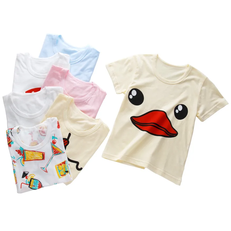 

2019 Summer hot sales Korean version Cotton cartoon short sleeves for children