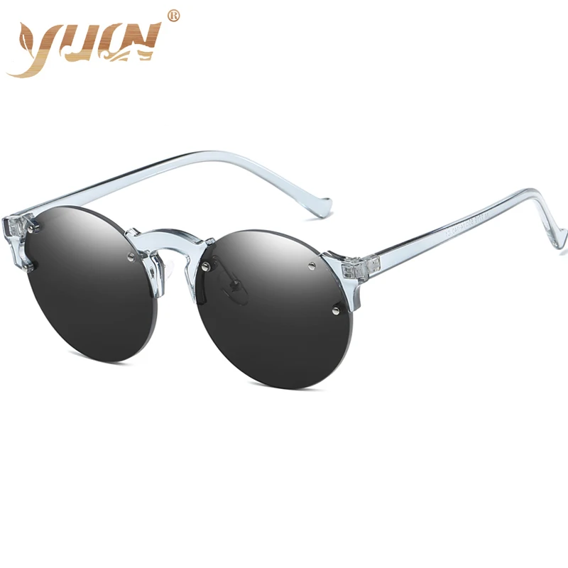 

Fashion transparent sunglasses round frame women travelling eyewear custom logo wholesale sun glasses cheap promotional shades