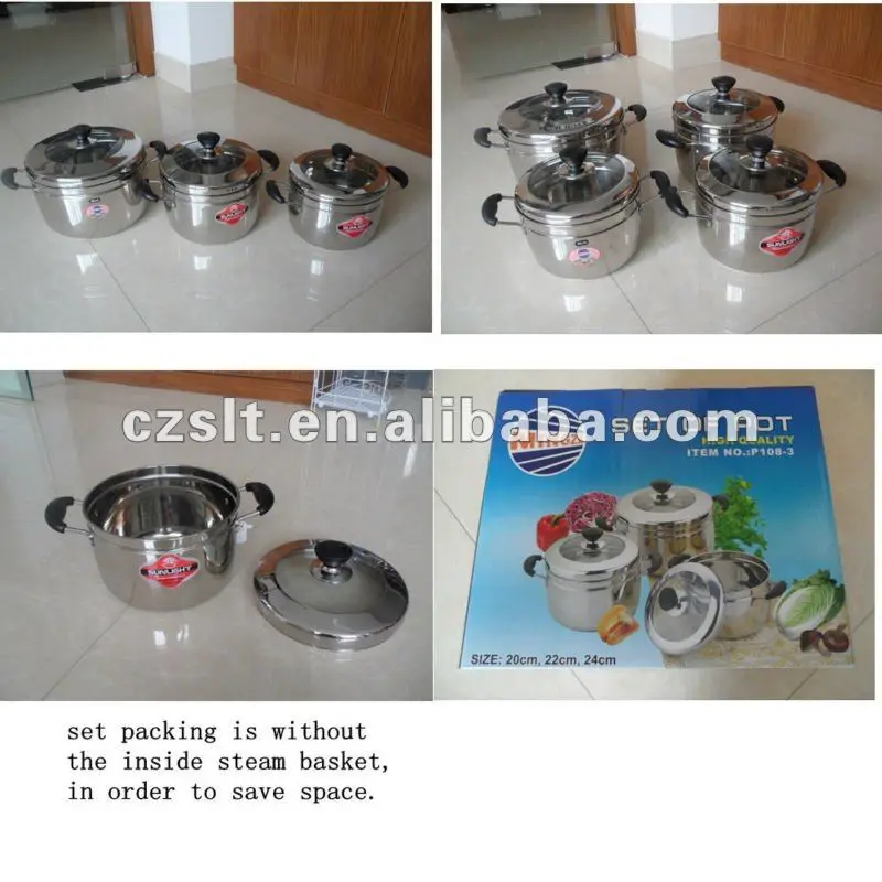 Japanese Style Single Layer Food Steamer Pot Stainless Steel Steam Food