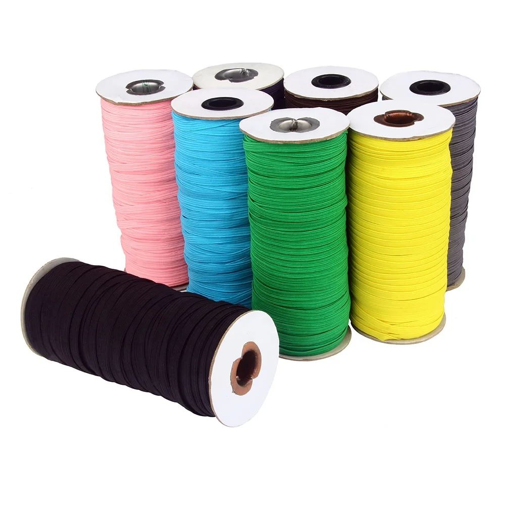 

Factory supply 6mm colored flat elastic band for notebook, Multicolors