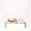 Small Dogs Pet Mat Cushion Lounger Cottages Kennel Natural Wood Detachable Washable Lazy Bed Cat Hammock