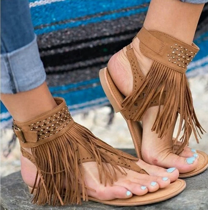 

In Stock Tassels Flip Flop And Thong Sandals, Picture shows