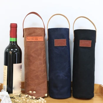 waxed canvas wine bag