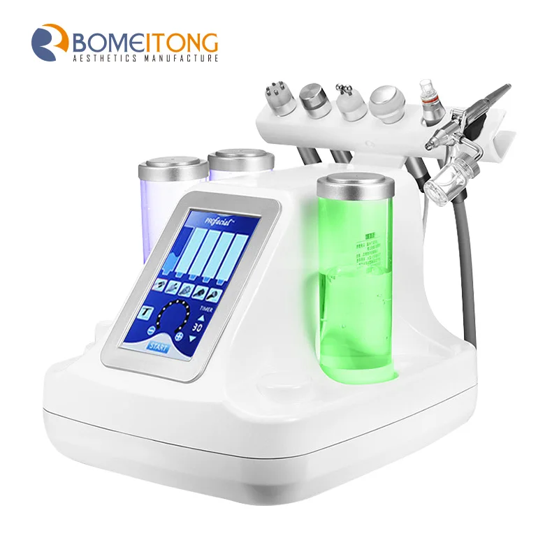 

8 in 1 oxygen aqua peel skin spa beauty machine with led mask