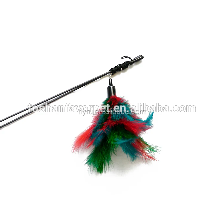 
New Natural Interactive Feather Cat Teaser Replaced feather Toy 