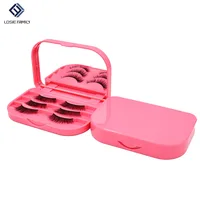 

Three Tier Eyelash Travel Storage Box cosmetic Lash Case With Mirror