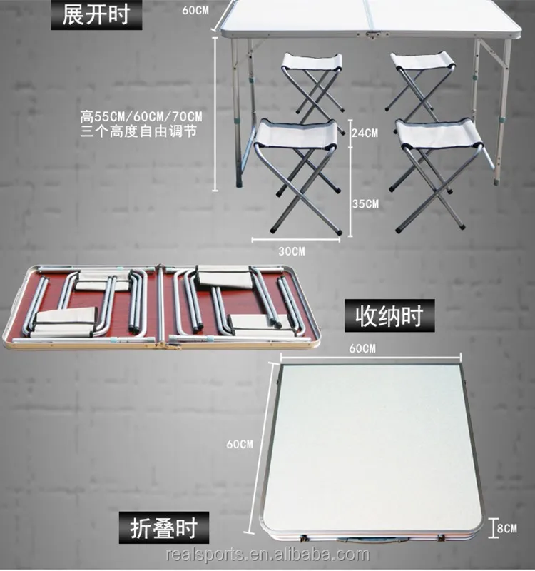 Portable Folding Table And Chair Set Aluminum Table Outdoor Folding