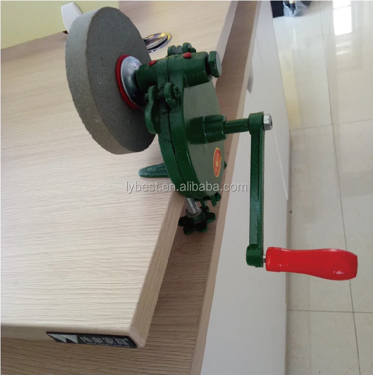 4" 5" 6" Low Price Hand Operated Crank Bench Grinder With Grinding