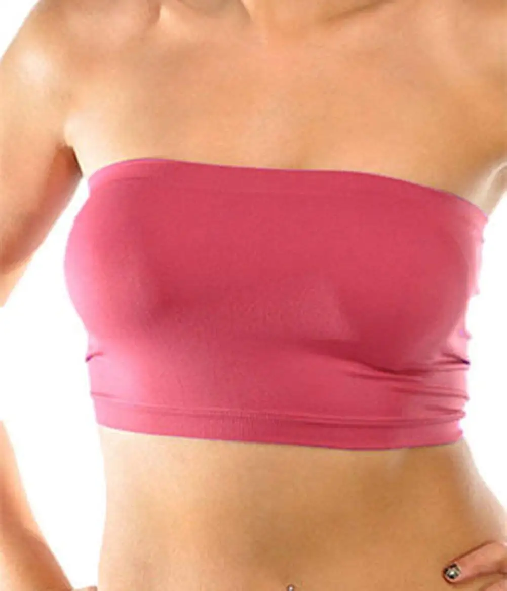 Freedi Womens Strapless Bandeau Tube Top Seamless Basic Stretch Layer Bra