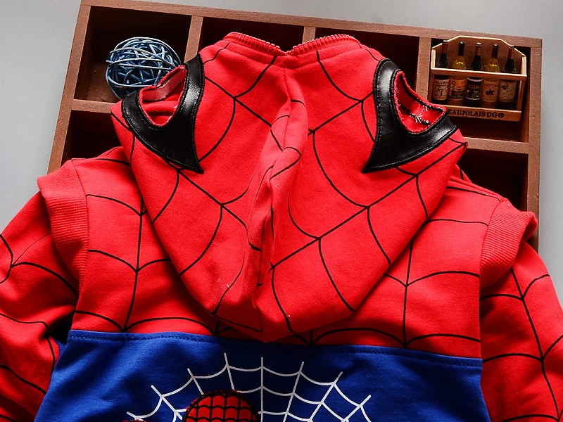 Autumn Boys Clothing Sets Kids Coat jacket+T Shirt+Pants 3 Pcs Children Sport Suits Baby Boys Spider Man Clothes Set