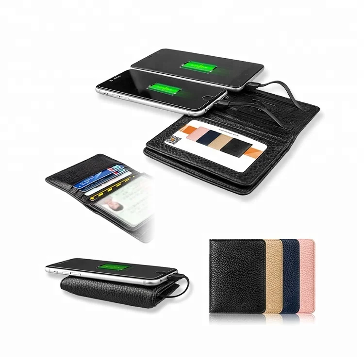 

New arrivals 2018 4000mah portable charger unique leather wallet power bank