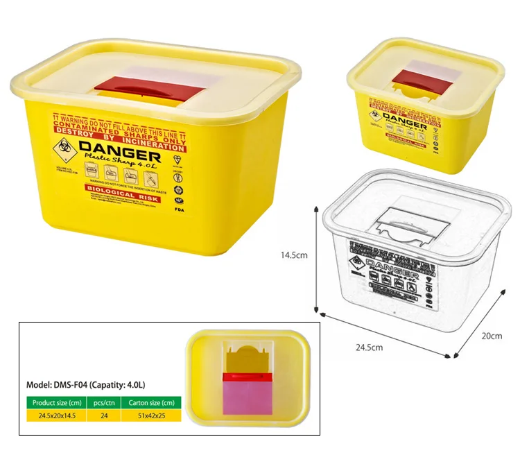 Insulin Needle Disposal Medical Supplies 4l Sharps Container For Sale
