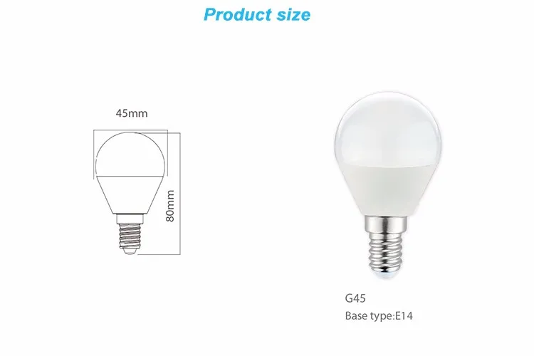 25W Equivalent Dimmable LED G45 Bulb 6500K Pure White • Energy Star A New 3W 