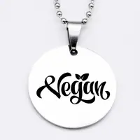 

New Creativity Round Stainless Steel Jewelry Beads Chain Vegetarian Gift Vegan Necklace YP6246