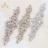 

Hotfix rhinestones crystal appliques for wedding bride dresses belts