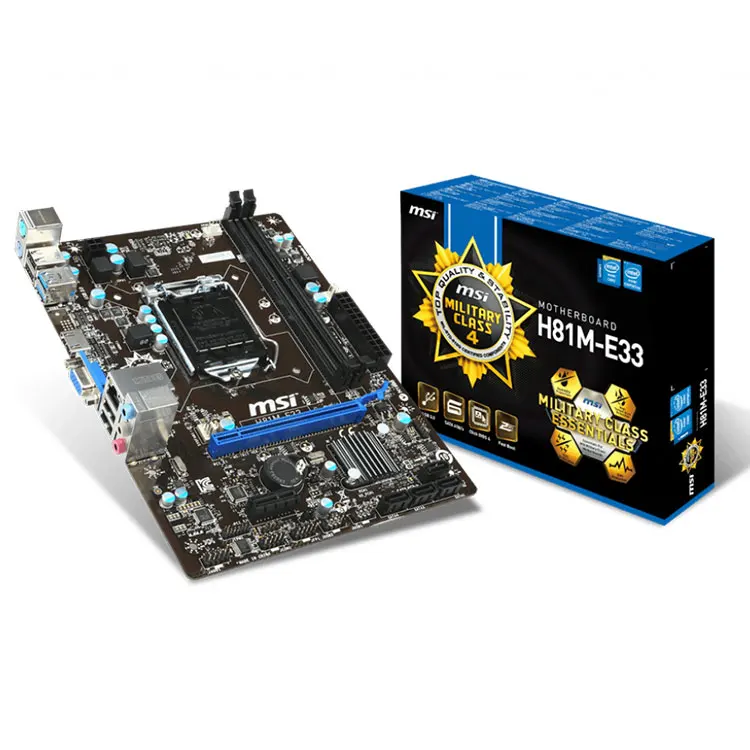MSI Intel H81M-E33 16GB DDR3 LGA1150 SATA M ATX Desktop Gaming Motherboard