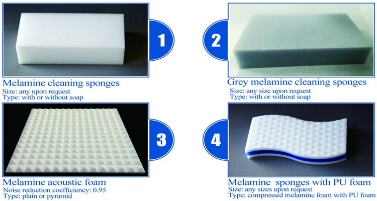 Melacoustic melamine foam elements for sound acoustics