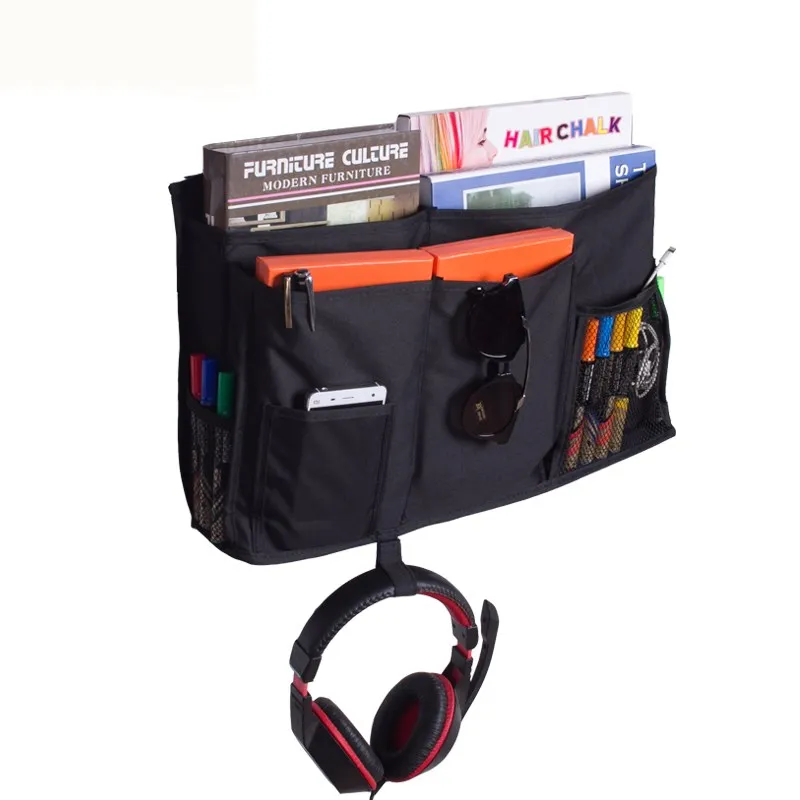 

Mise Hot Sale 8 Pockets Storage Bag Organizer, Dorm Rooms Bed Rails Hanging Bedside Organizer Storage, Black,grey,green or customized