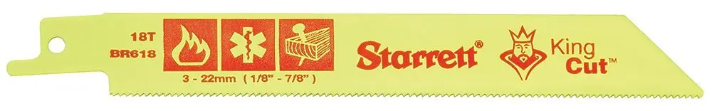 Starrett B424-5 Bi-Metal Unique Straight Fast Cut General Purpose Reciprocating Blade Pack of 5 0.035 Thick 24 TPI 4 Length x 3//4 Width